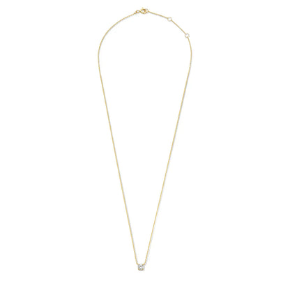 Lynor™ | Cléa Moissanite Necklace – Radiant 14K Gold with a Brilliant Gemstone