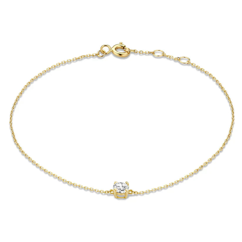Lynor™ | Cléa Moissanite Bracelet – Radiant 14K Gold with a Brilliant Touch