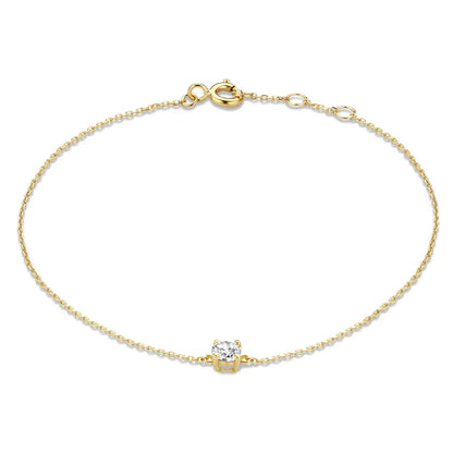 Lynor™ | Cléa Moissanite Bracelet – Radiant 14K Gold with a Brilliant Touch