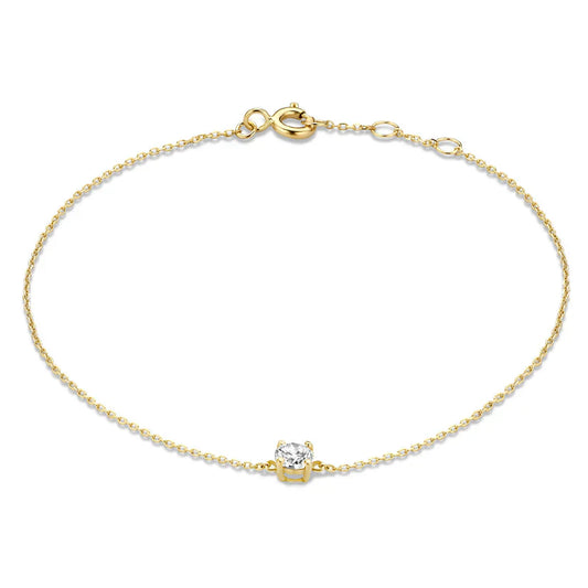 Lynor™ | Cléa Moissanite Bracelet – Radiant 14K Gold with a Brilliant Touch