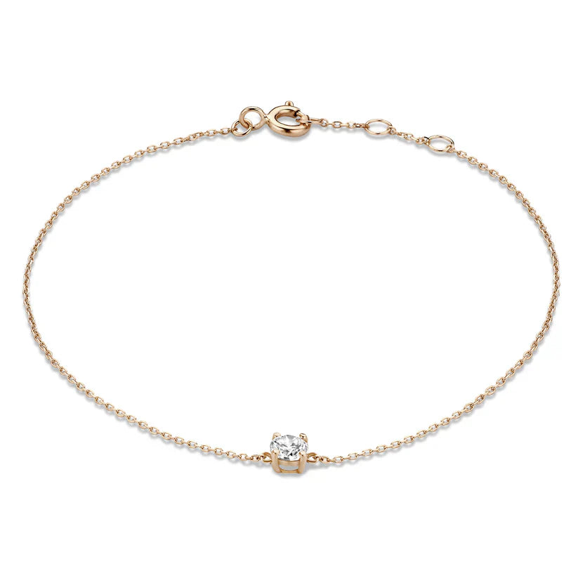 Lynor™ | Cléa Moissanite Bracelet – Radiant 14K Gold with a Brilliant Touch
