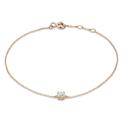 Lynor™ | Cléa Moissanite Bracelet – Radiant 14K Gold with a Brilliant Touch