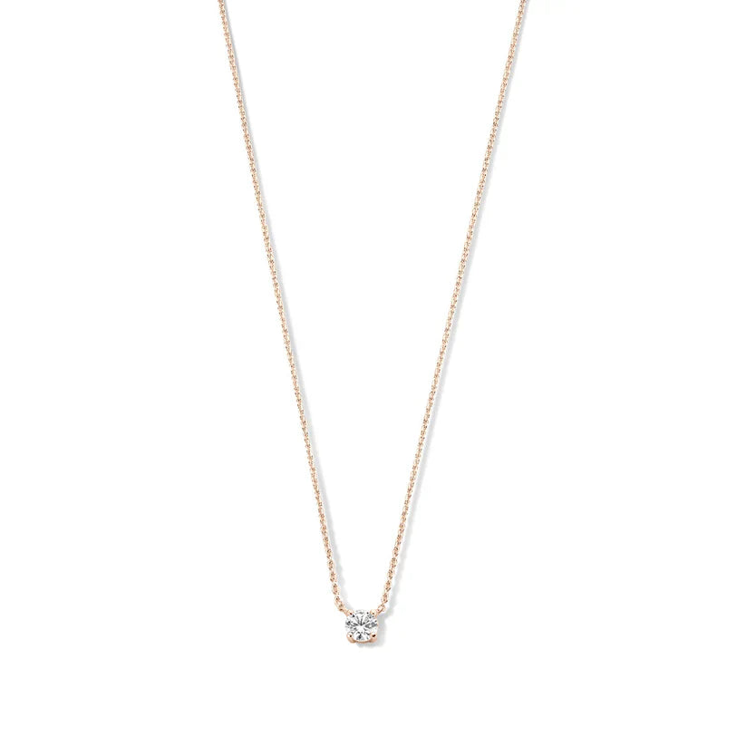 Lynor™ | Cléa Moissanite Necklace – Radiant 14K Gold with a Brilliant Gemstone