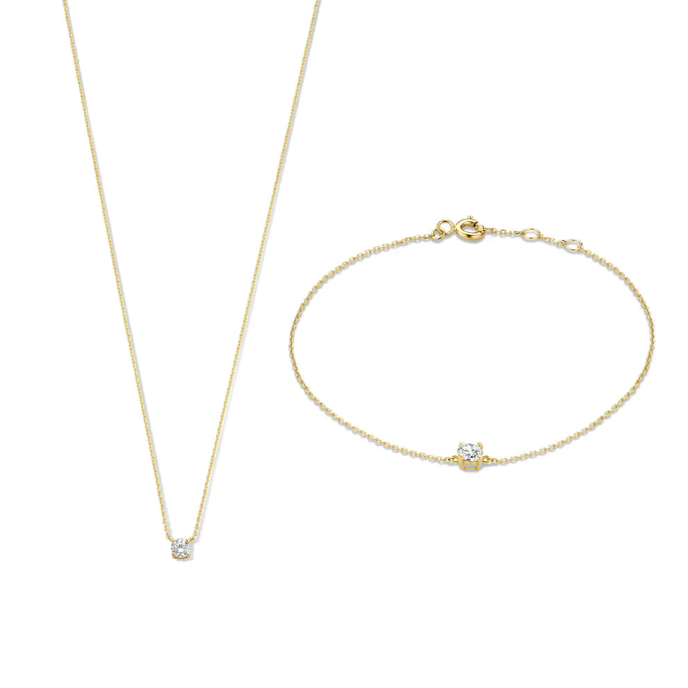 Lynor™ | Cléa Moissanite Stone Set – Radiant 14K Gold with Brilliant Sparkle