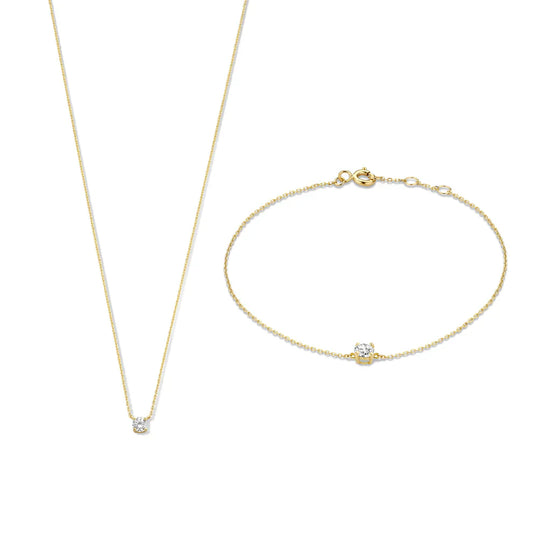 Lynor™ | Cléa Moissanite Stone Set – Radiant 14K Gold with Brilliant Sparkle