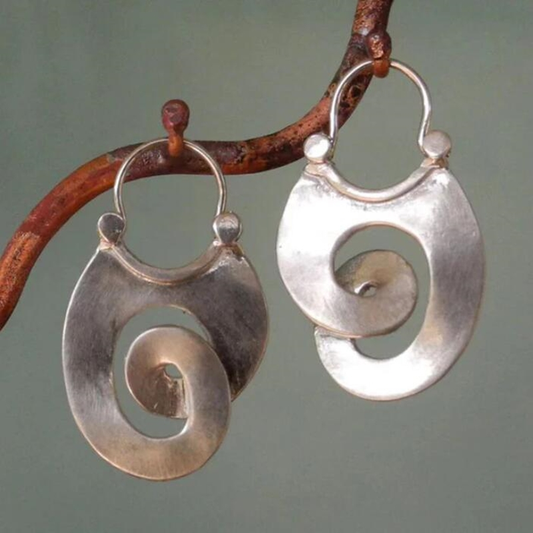 Lynor™ | Vintage Spiral Silver Earrings – Twists of Timeless Elegance