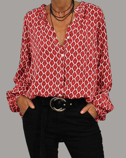 Lynor™ | Relaxed V-Neck Midi Shirt