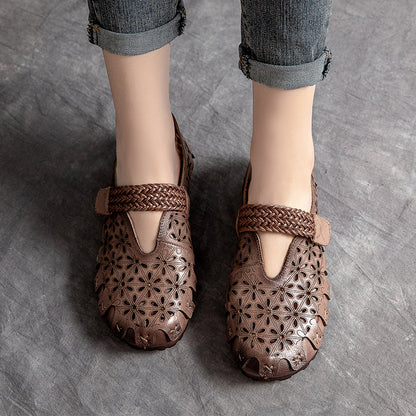 Lynor™ | Women’s Comfortable Cowhide Leather Flats – Soft Support with Natural Elegance