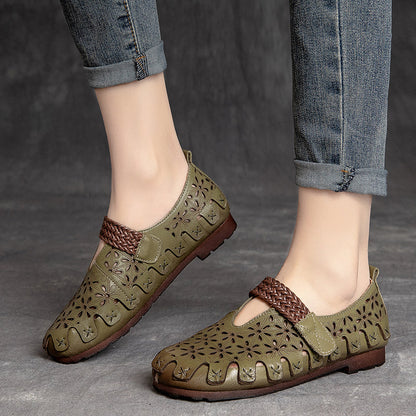Lynor™ | Women’s Comfortable Cowhide Leather Flats – Soft Support with Natural Elegance