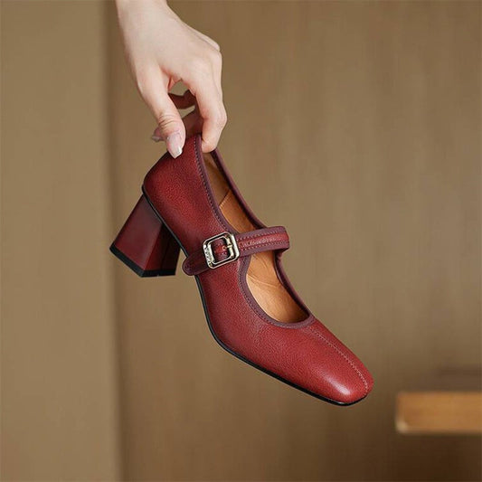 Lynor™ | Modern French-Style Block Heel Shoes – Chic Sophistication with a Bold Step