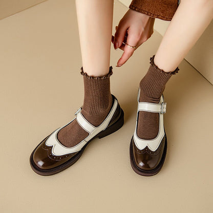 Lynor™ | Washed Cowhide Leather Flats – Rustic Elegance with Everyday Comfort