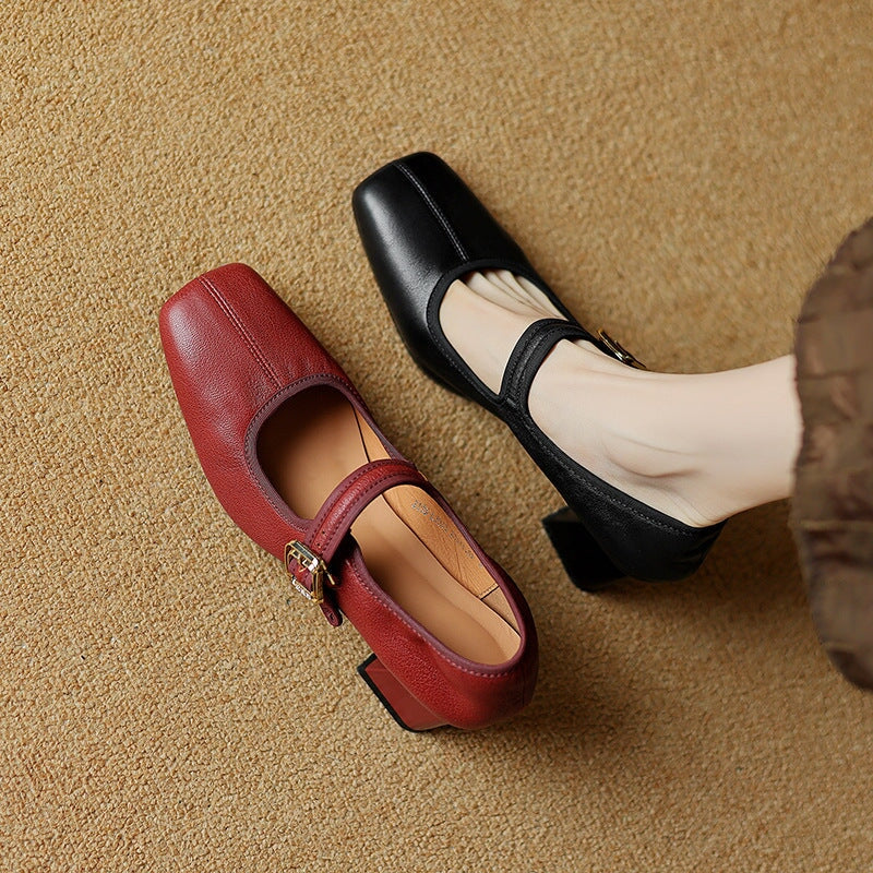 Lynor™ | Modern French-Style Block Heel Shoes – Chic Sophistication with a Bold Step