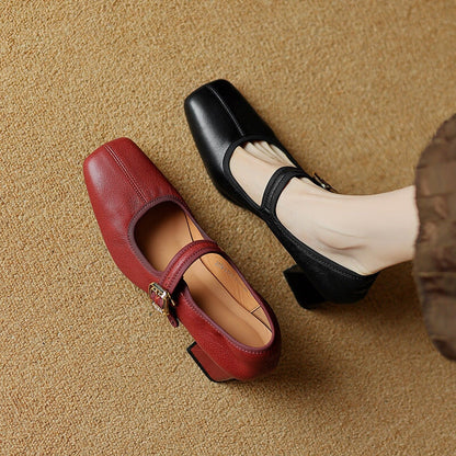 Lynor™ | Modern French-Style Block Heel Shoes – Chic Sophistication with a Bold Step
