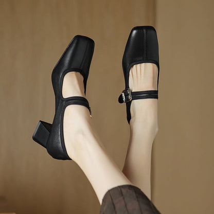 Lynor™ | Modern French-Style Block Heel Shoes – Chic Sophistication with a Bold Step