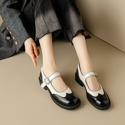 Lynor™ | Washed Cowhide Leather Flats – Rustic Elegance with Everyday Comfort