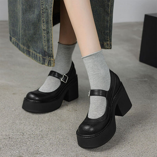 Lynor™ | Thick Platform Patent Leather Shoes – Glossy Finish, Bold Elevation