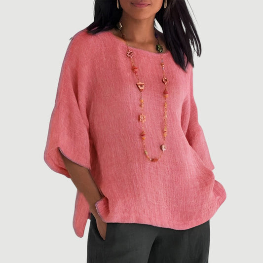 Lynor™ | Elegant Linen Top – Natural Sophistication in Every Thread