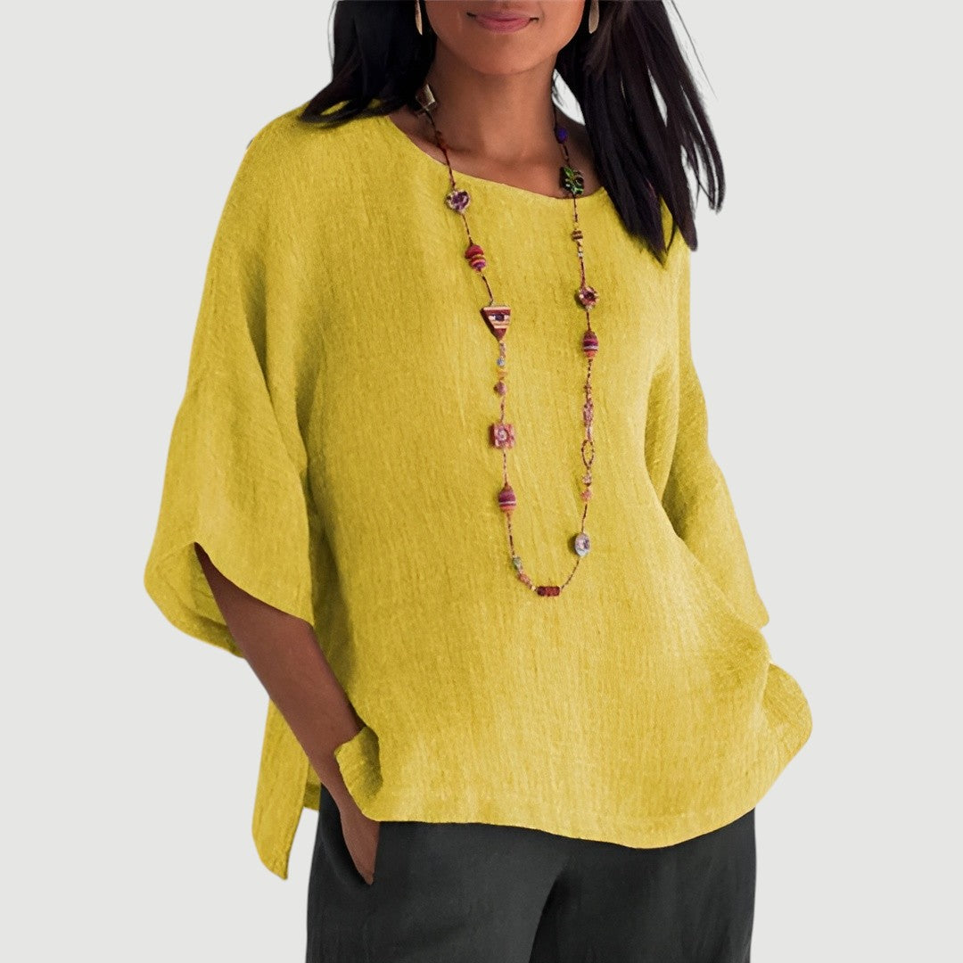 Lynor™ | Elegant Linen Top – Natural Sophistication in Every Thread