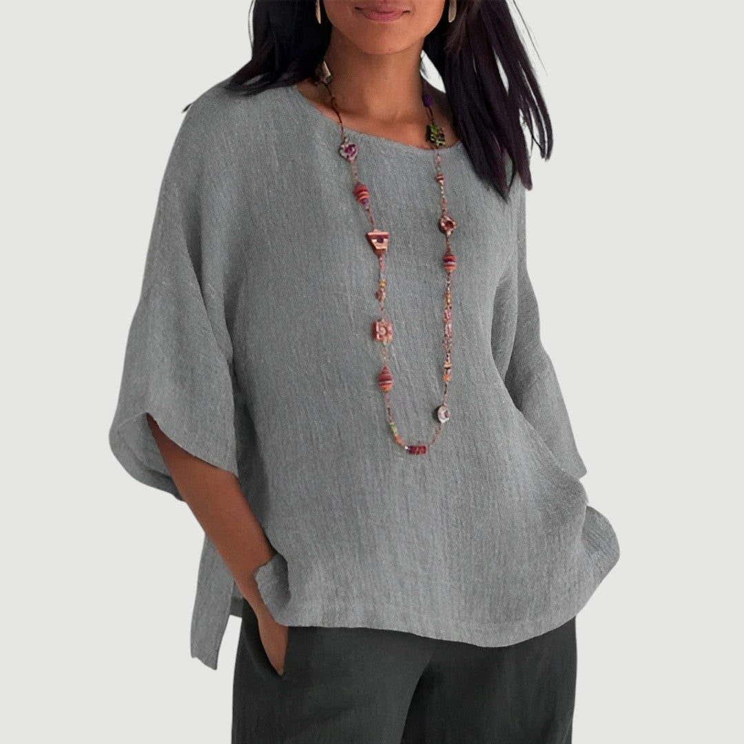 Lynor™ | Elegant Linen Top – Natural Sophistication in Every Thread