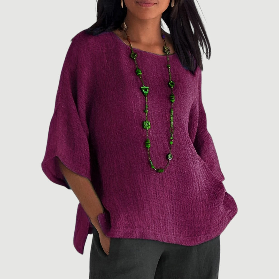 Lynor™ | Elegant Linen Top – Natural Sophistication in Every Thread