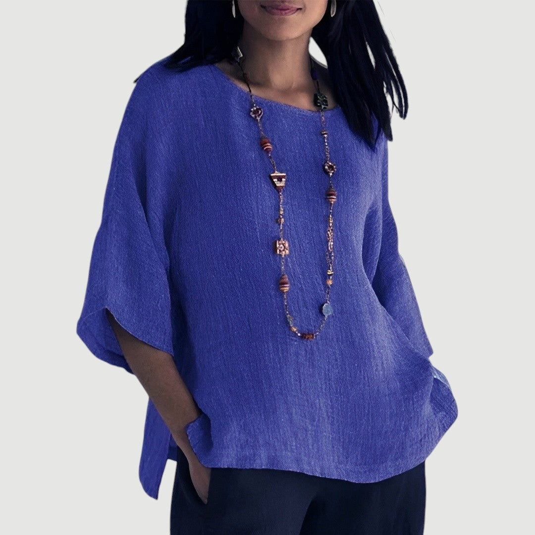 Lynor™ | Elegant Linen Top – Natural Sophistication in Every Thread
