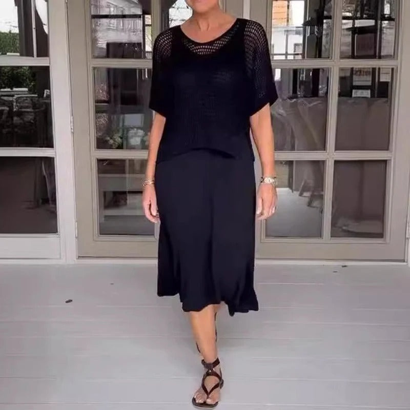 Lynor™ | Summer Set with Breezy Top & Midi Dress